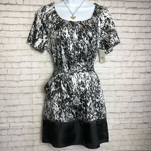Express Black & White Short Sleeve Tunic Dress Size XS